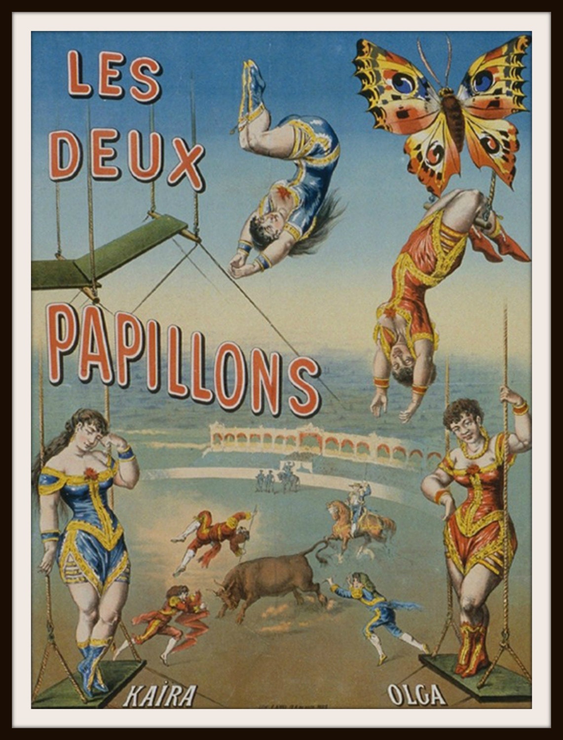 Printed Vintage French Circus Poster Art Image, 85 x 11 Printed Sheet,  Wall Art, Home Decor, Circus Poster