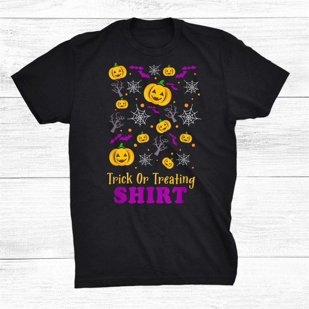 Pumpkin Bats Web Horror Spooky Tricks Treating Halloween Shirt