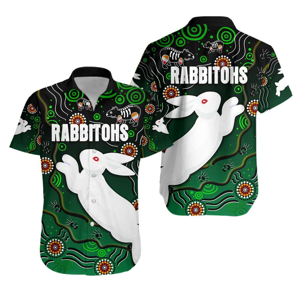 Rabbitohs Hawaiian Shirt Simple Indigenous K8