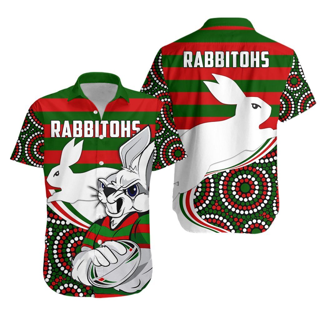 Rabbitohs Indigenous Rugby Cartoon Hawaiian Shirt Th5