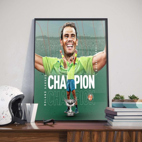 Rafael Nadal 2022 Roland Garros 14th Champion Poster Canvas