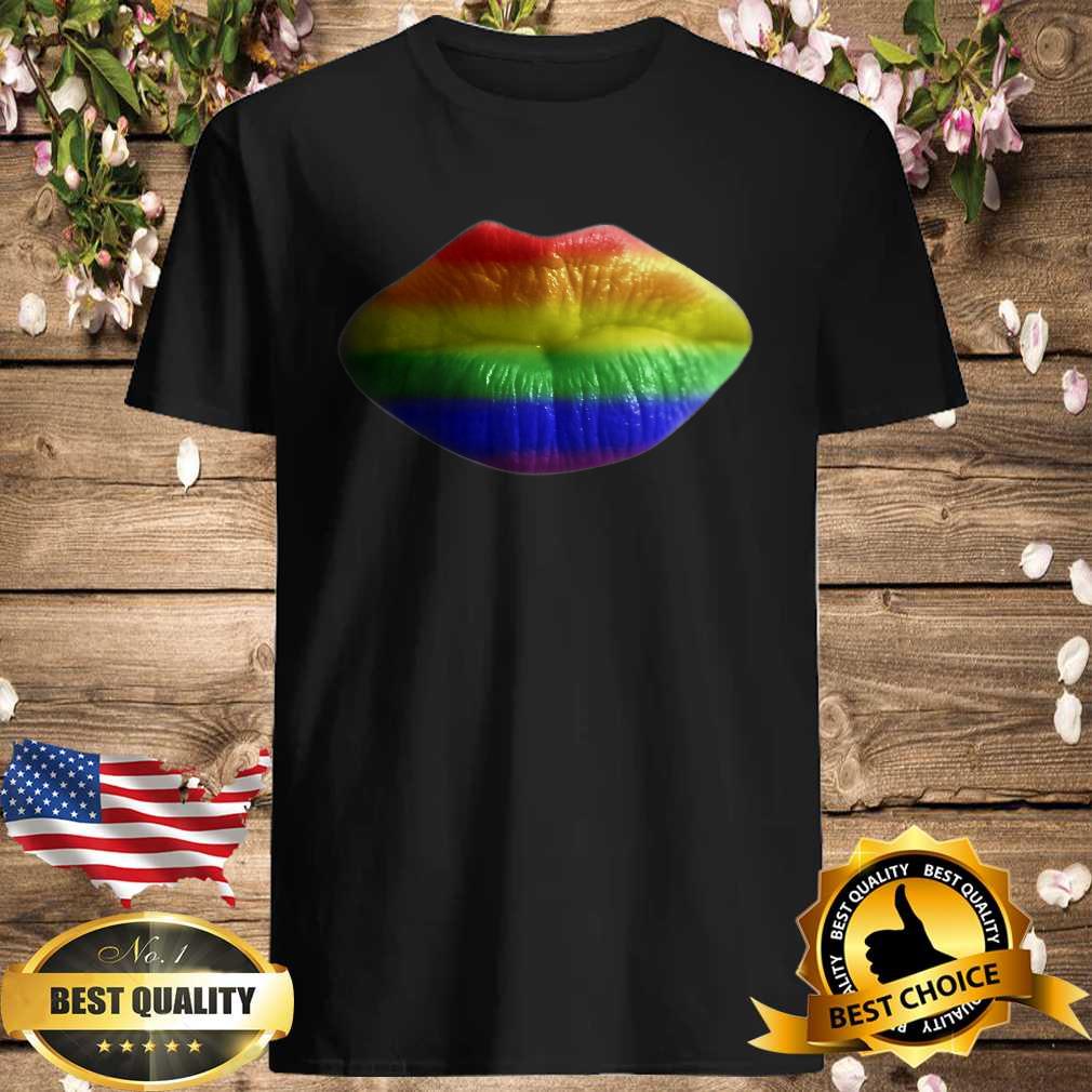 Rainbow Lips graphic design T-Shirt