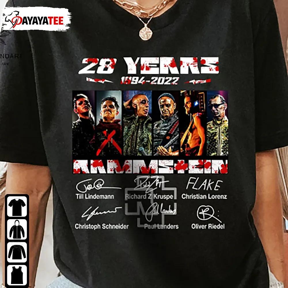 Rammstein 28Th Anniversary 1994-2022 Signatures Shirt Thank You For Memories