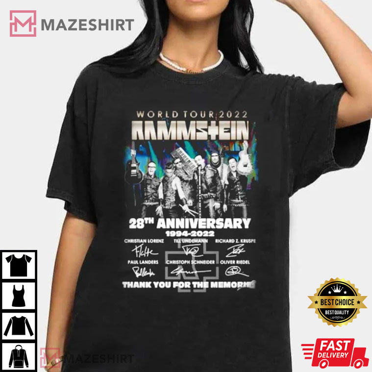 Rammstein 28th Anniversary 1994-2022 Signatures T-Shirt