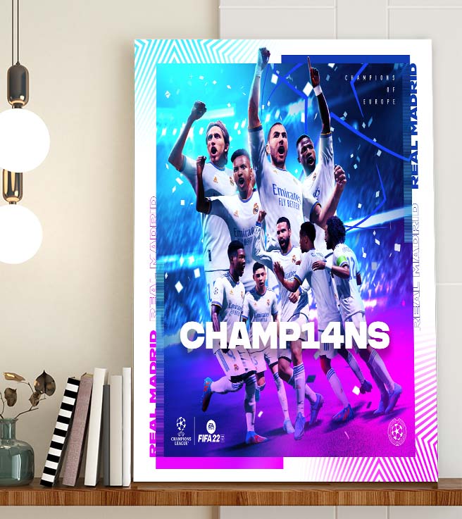 Real Madrid CHAMP14NS UEFA Champions League Champs Art Decor Poster Canvas