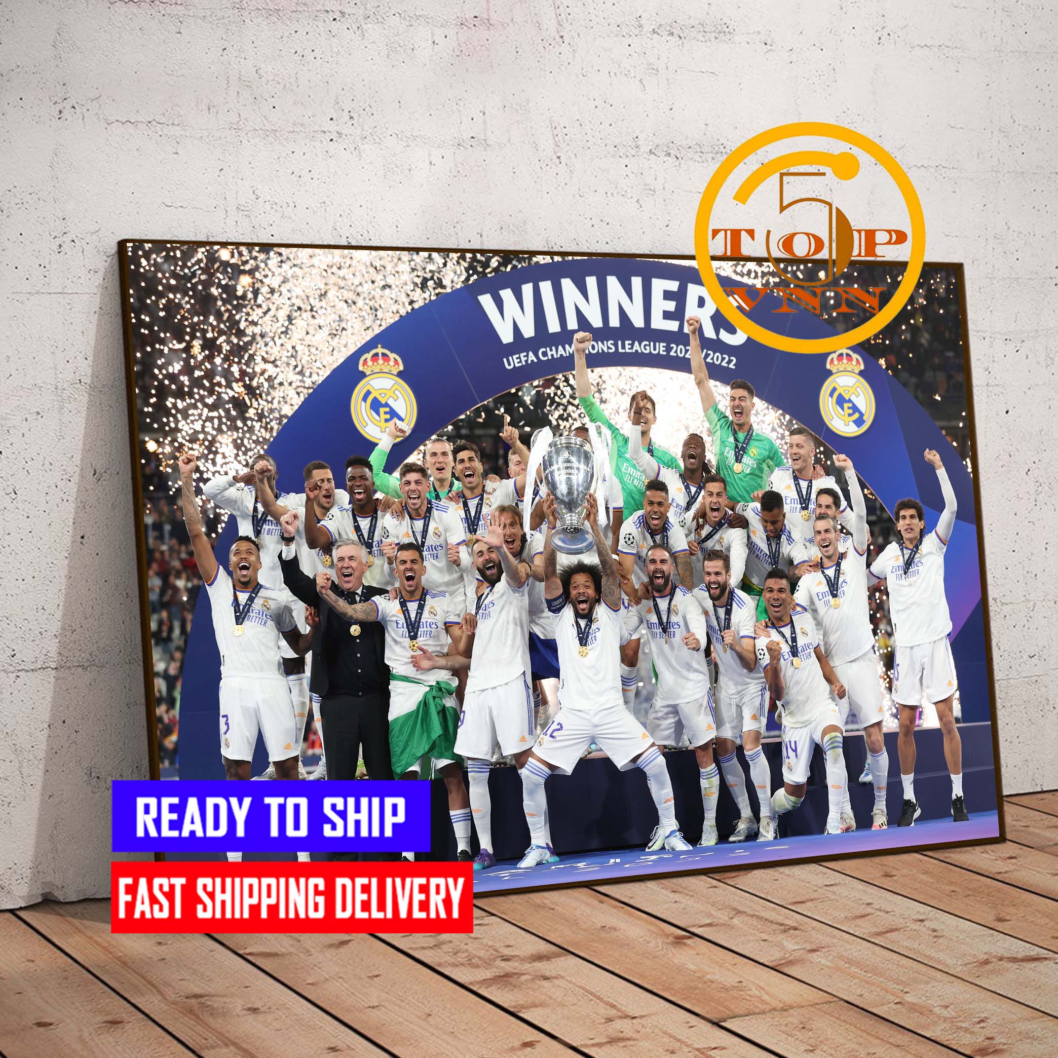 Real Madrid King of Europe 14 Champions League UCL Final Poster Canvas Home Decoration