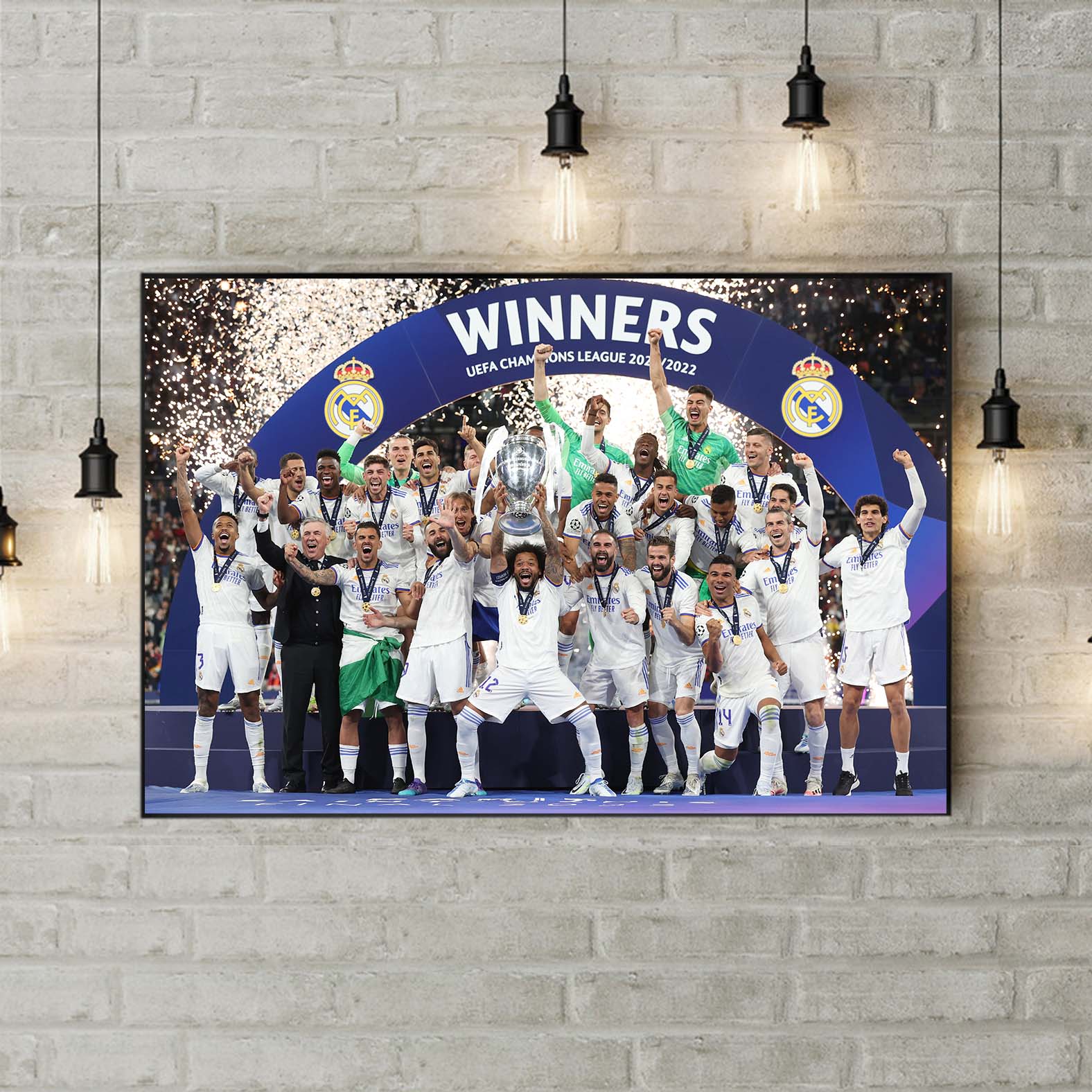 Real Madrid King of Europe 14 Champions League UCL Final Wall Decor Poster Canvas