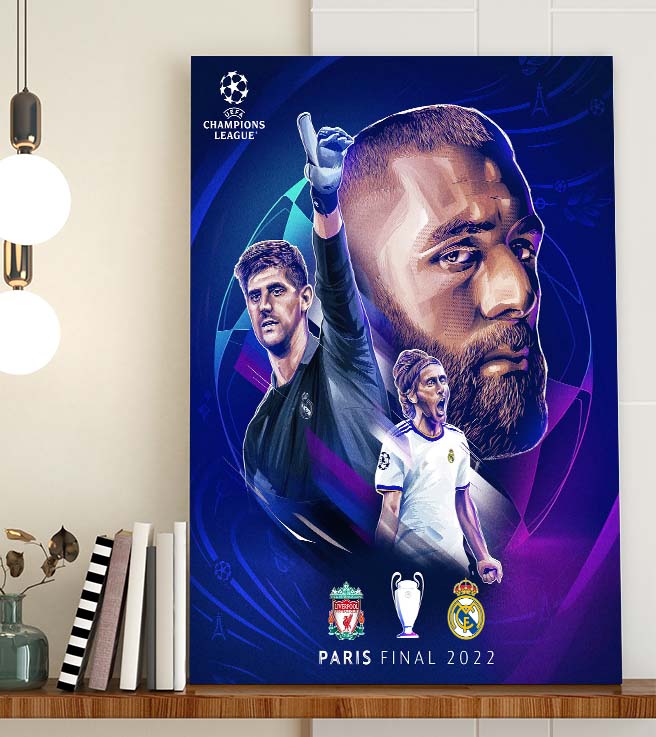 Real Madrid UEFA Champions League Paris 2022 Final Art Decor Poster Canvas