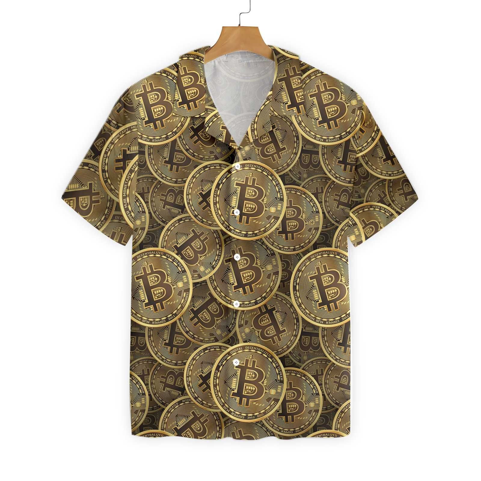 Realistic Bitcoin Cryptocurrency Hawaiian Shirt #V