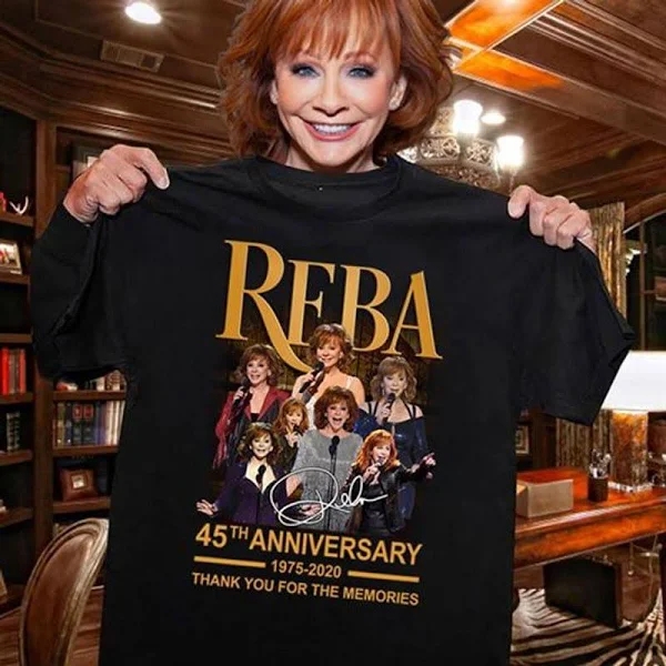 Reba 45th Anniversary 1975 2020 Thank You for The Memories T Shirt Black B1 Ir05z All Sizes