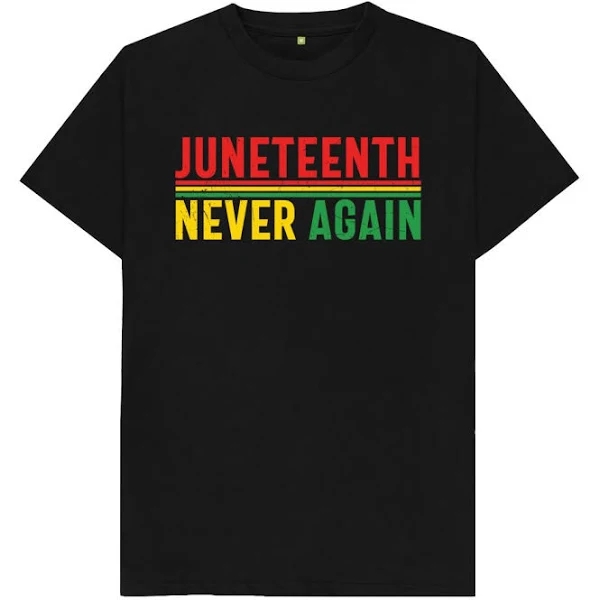 Regular fit Juneteenth Never Again T Shirt
