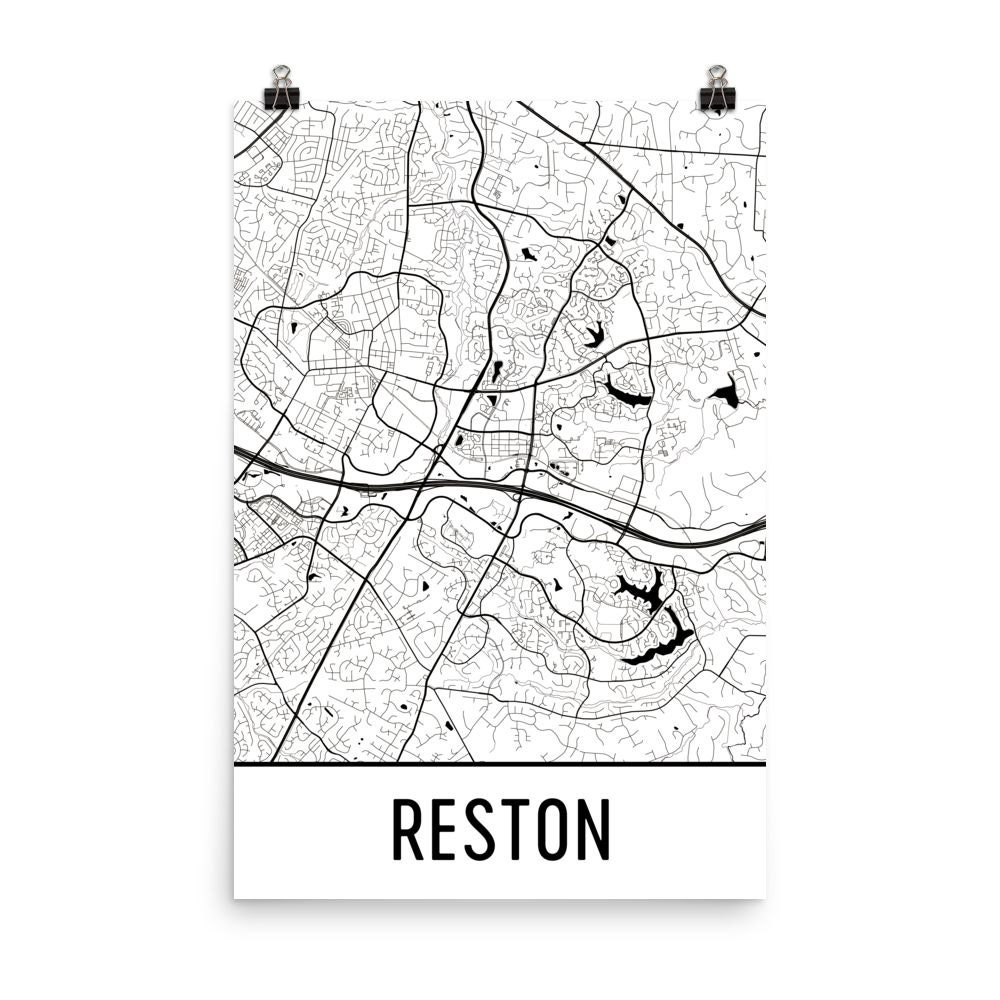 Reston Map, Reston VA Art, Reston Print, Reston Virginia Art Poster, Reston Wall Art, Map of Reston VA, Reston Gift, Reston Decor, Map Art