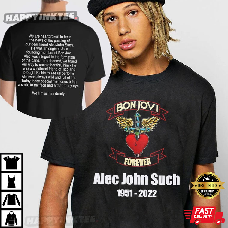 Rip Alec John Such shirt, Bon Jovi band, Alec John Such Rip 1952-2022 Thank you for the memories, Alec John Such Merch