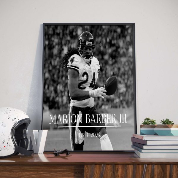 RIP Former Cowboys and Bears RB Marion Barber III 1983 2022 38 Years old Home Decor Poster Canvas