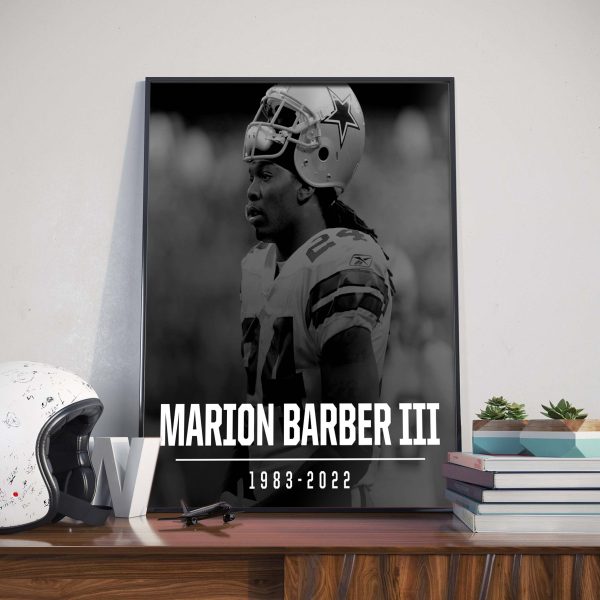 RIP Marion Barber III 1983 2022 38 Years old Thank you for the Memories Home Decor Poster Canvas