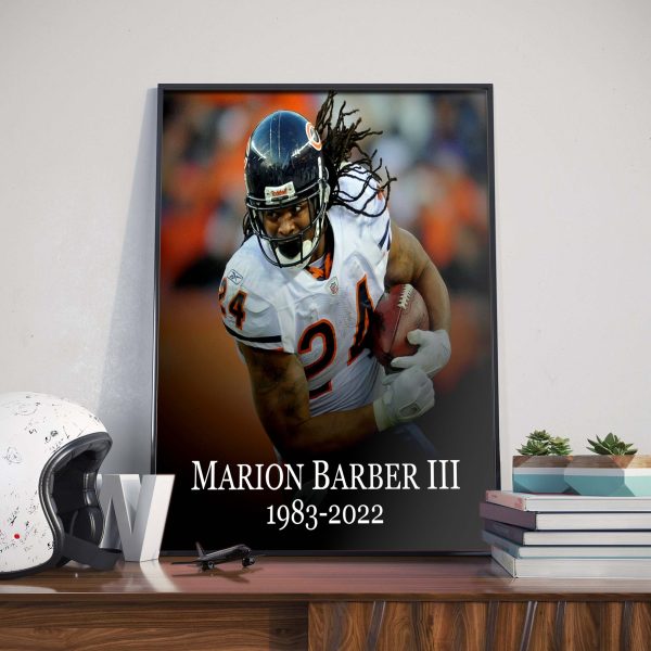 RIP Marion Barber III 1983 2022 Thank you for the Memories Home Decor Poster Canvas