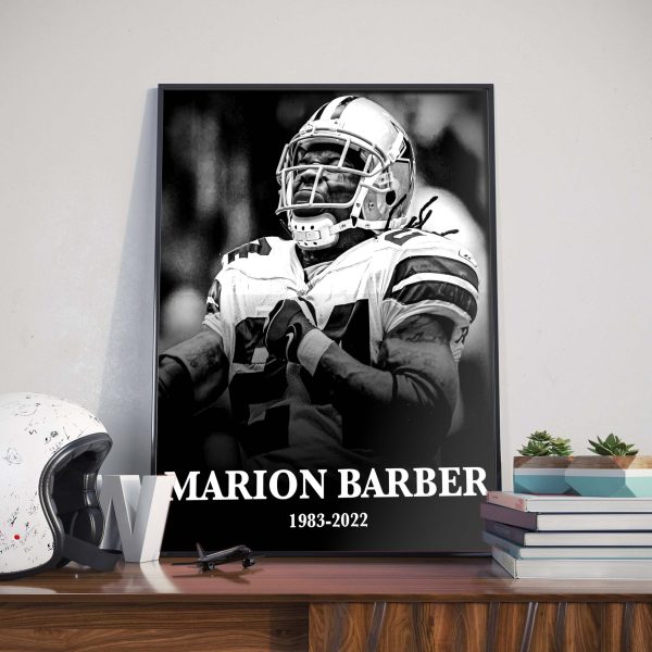 RIP Marion Barber III 1983 2022 Thank You For The Memories Vintage Home Decor Poster Canvas