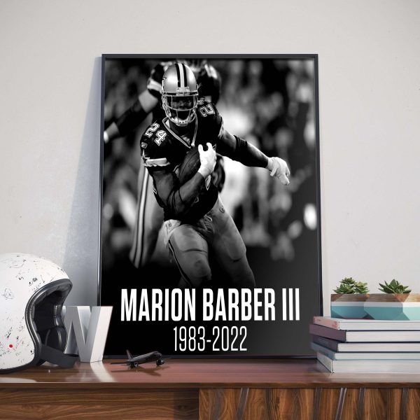 RIP Marion Barber III 38 years old 1983 2022 Dallas Cowboys NFL Home Decor Poster Canvas