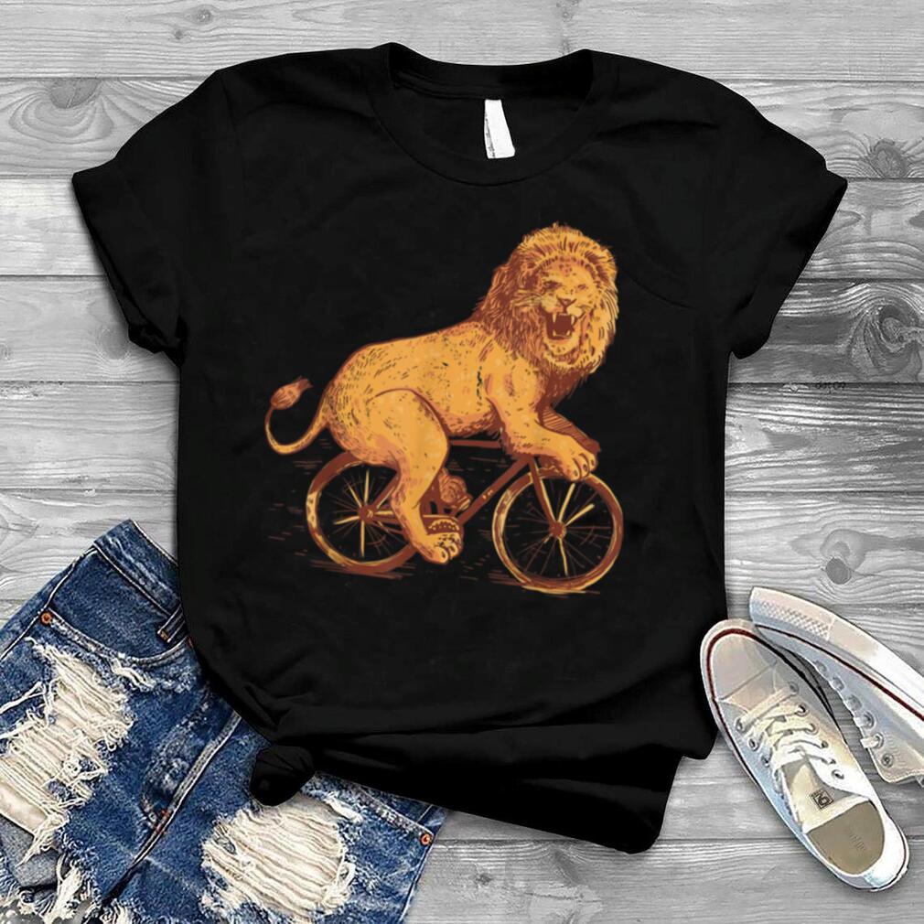 Roaring Lion On A Bicycle T Shirt