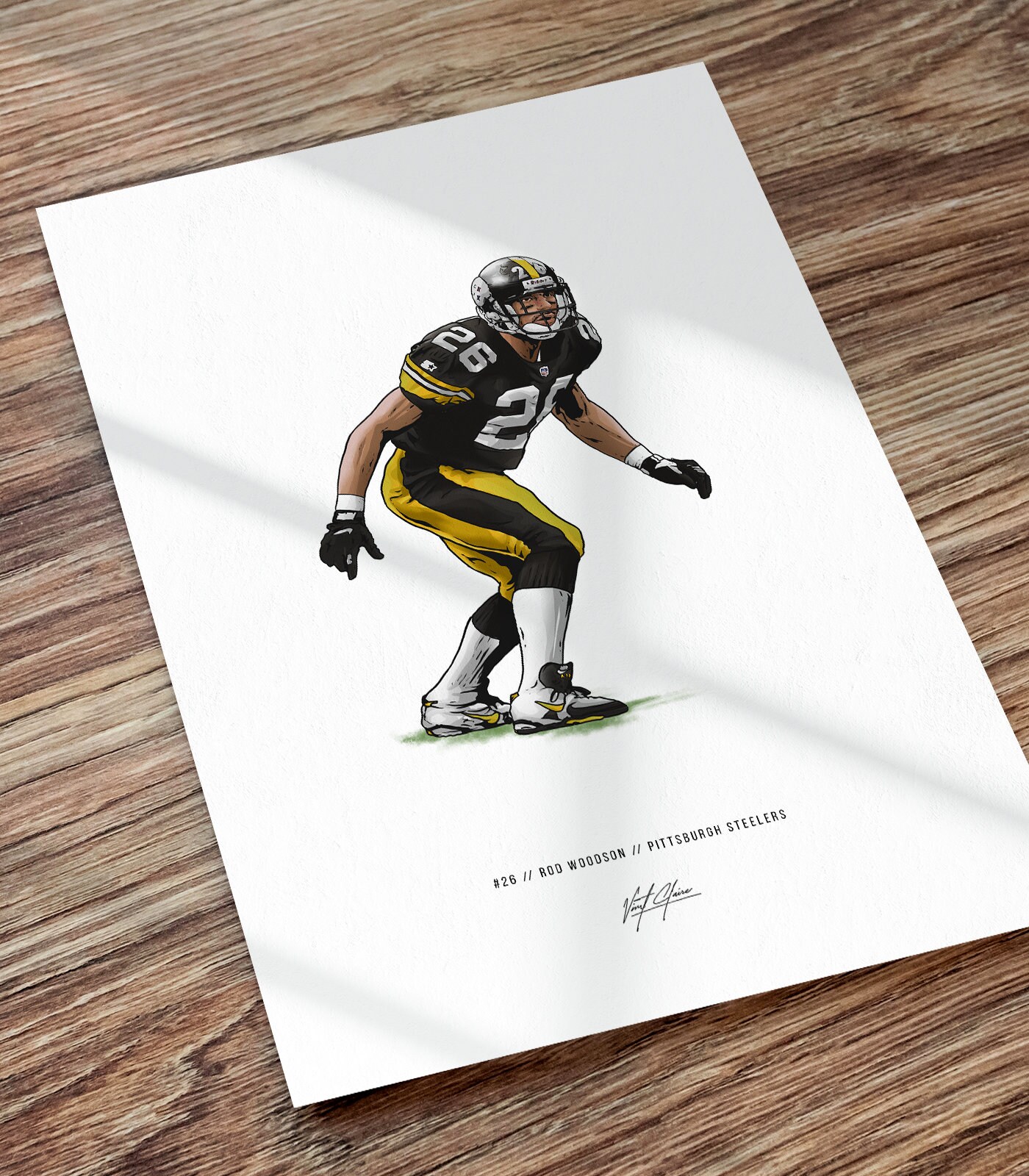 Rod Woodson Pittsburgh Steelers Football Art Illustrated Poster, Rod Woodson Poster, Gift for Pittsburgh Steelers Fans