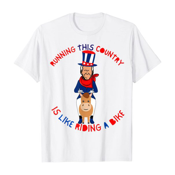 Running This Country Is Like Riding A Bike Ride Biden Donkey shirt