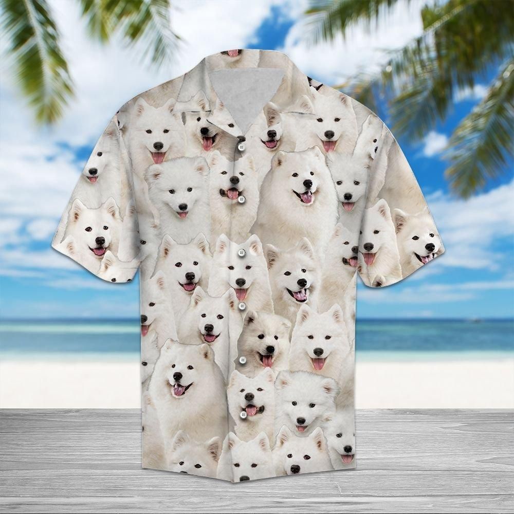 Samoyed Awesome D0207 – Hawaii Shirt Unisex Womens & Mens, Couples Matching, Friends, Funny Family Christmas Holiday Hawaiian Shirt Gifts