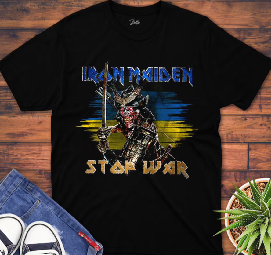 Samurai Iron Maiden Stop The War Ukraine Unisex T-Shirt