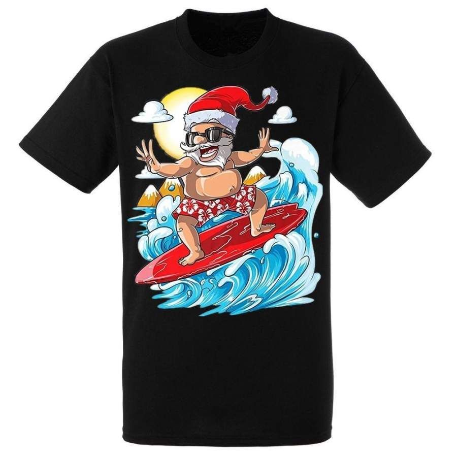 Santa Hawaiian Surfing T Shirt