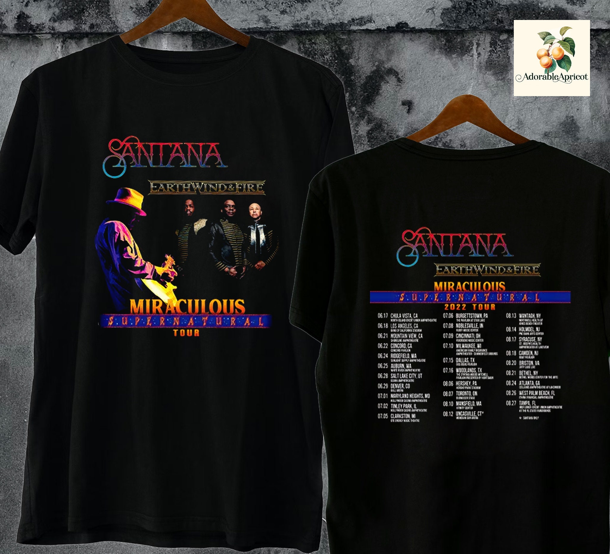 Santana Earth Wind & Fire Miraculous Supernatural Tour 2022 Unisex T-Shirt
