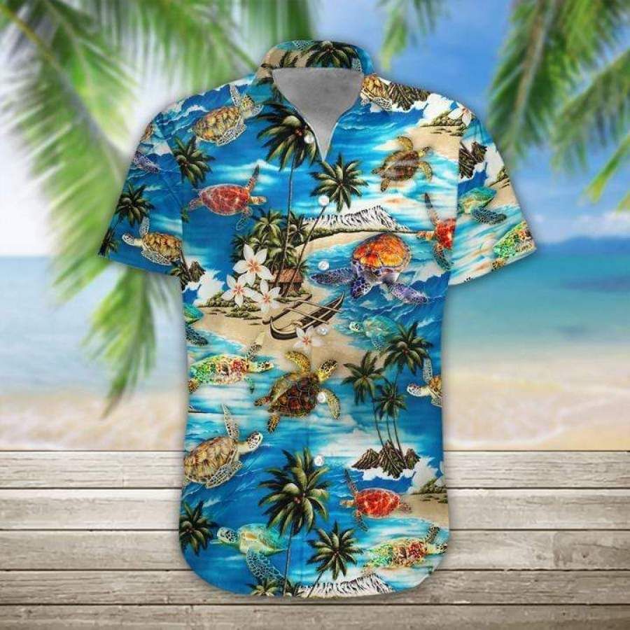 Sea Turtle Surfing Summer Vibe Tropical Hawaiian Aloha Shirts #dh