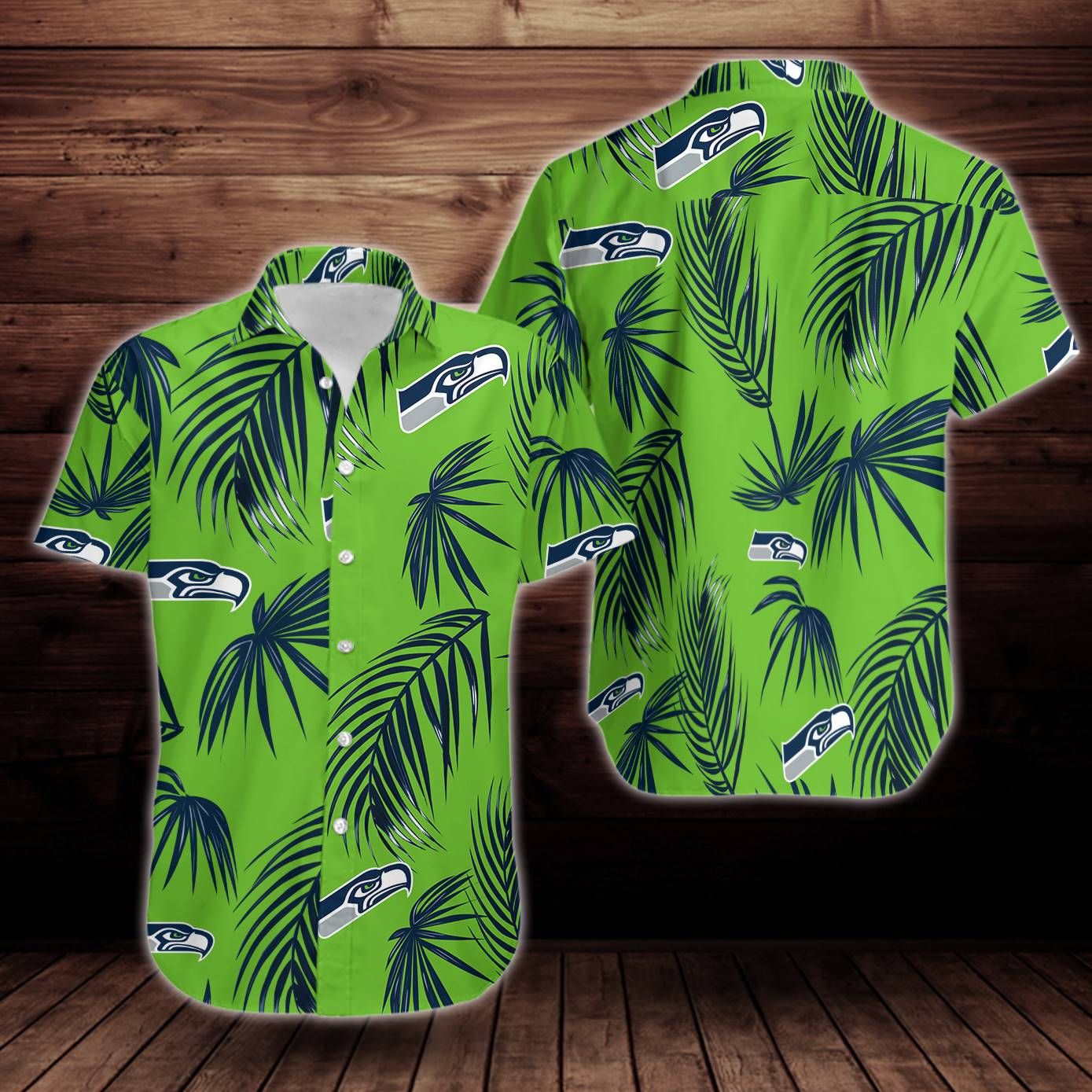 Seattle Seahawks Flower Short Sleeve Hawaiian Shirt Big And Tall