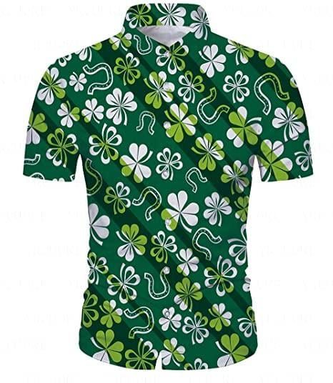 Shamrock Pattern Saint Patrick's Day Hawaiian Aloha Shirts