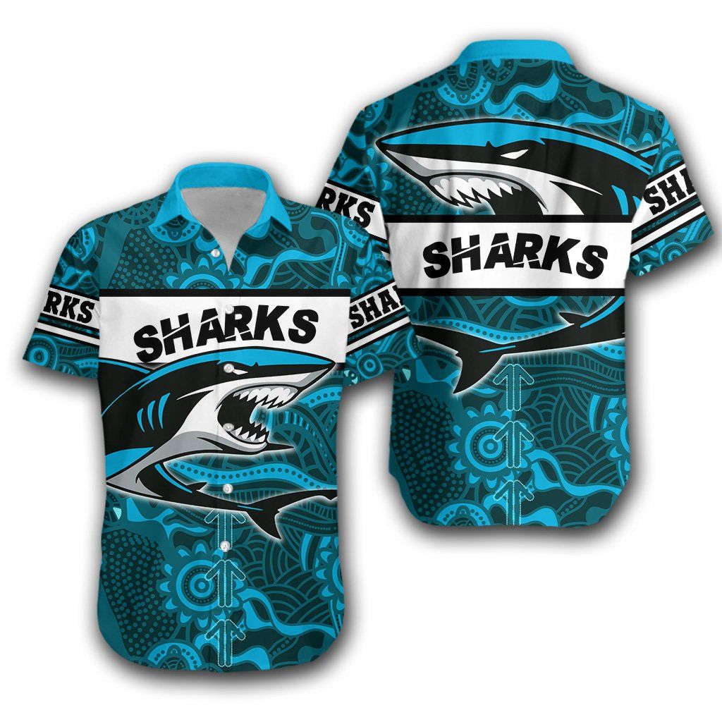 Sharks Hawaiian Shirt Cronulla Aboriginal power Style Th12