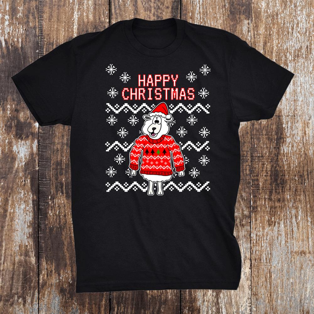 Sheep Wearing Ugly Christmas Jumper Funny Animal Lovers Shirt
