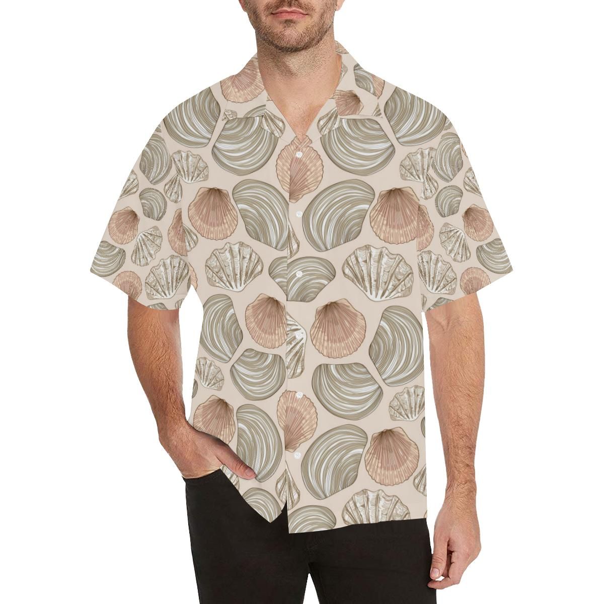 Shell Pattern Background Men’s All Over Print Hawaiian Shirt