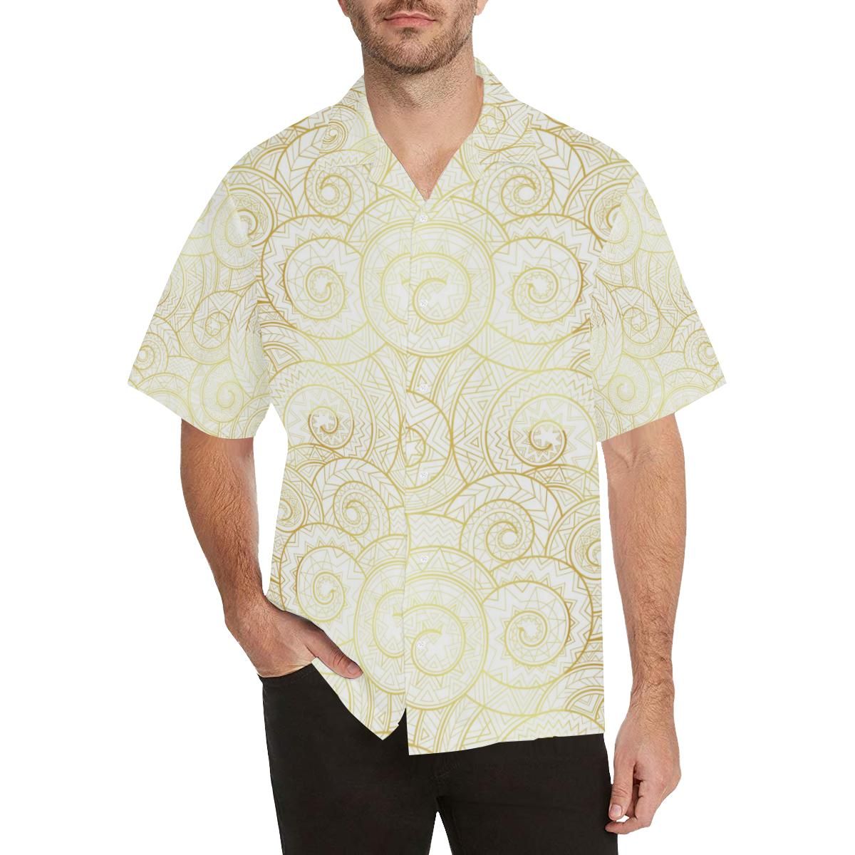 Shell Tribal Pattern Men’s All Over Print Hawaiian Shirt