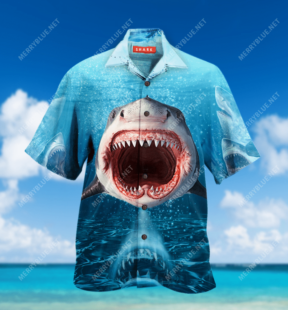 Show Your Teeth Shark Hawaiian Shirt