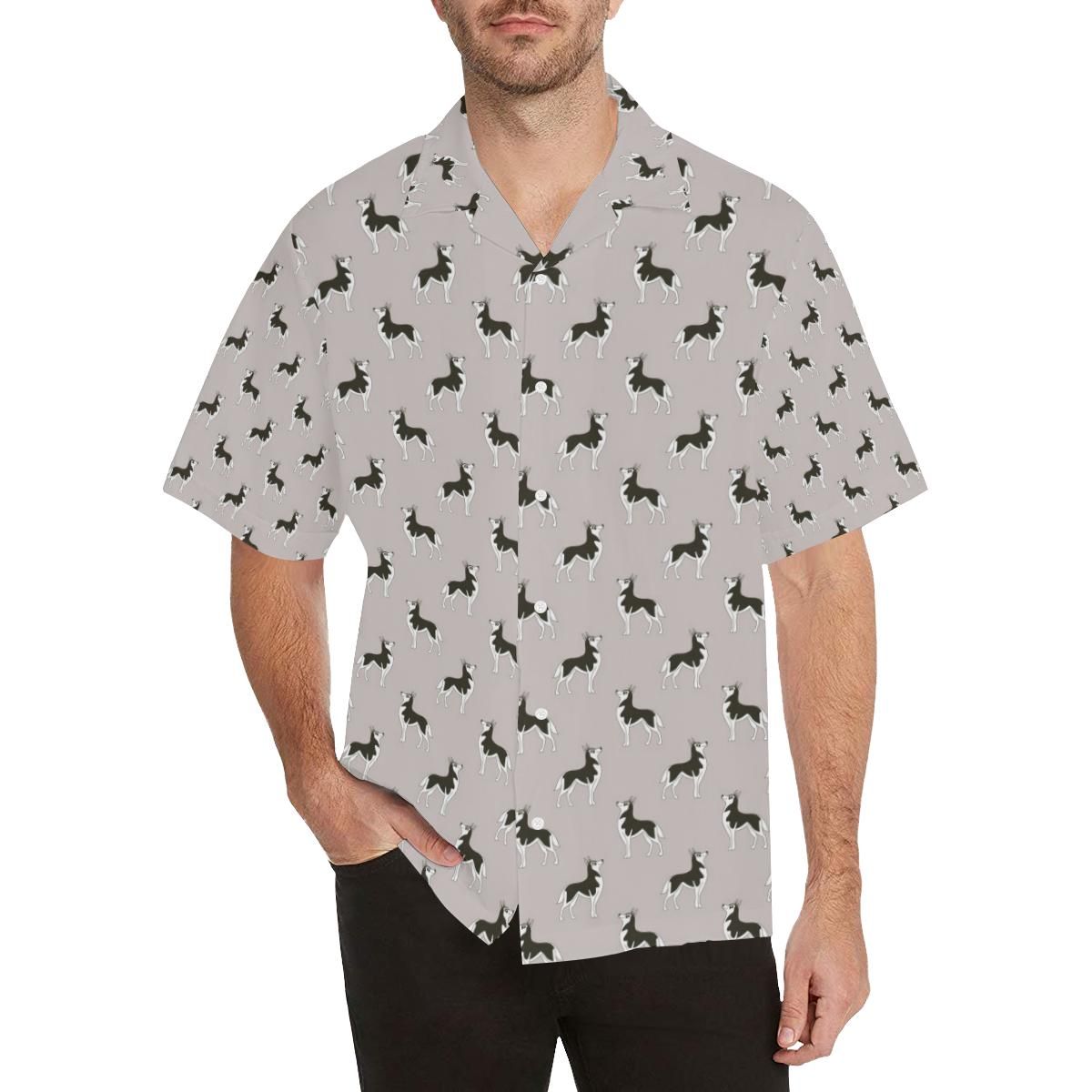 Siberian Husky Pattern Background Men’s All Over Print Hawaiian Shirt
