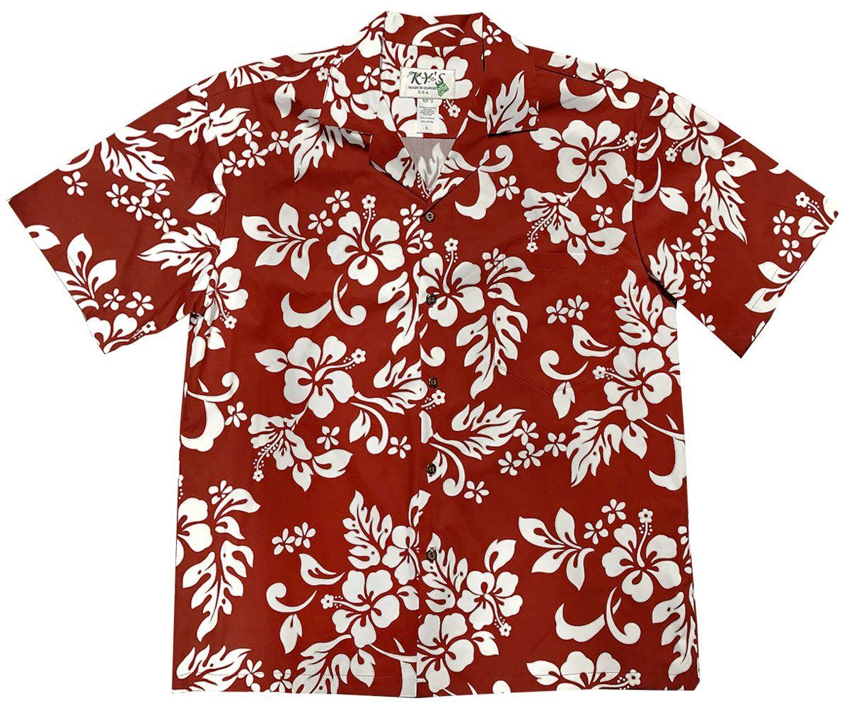 Simple Hibiscus Red Hawaiian Shirt
