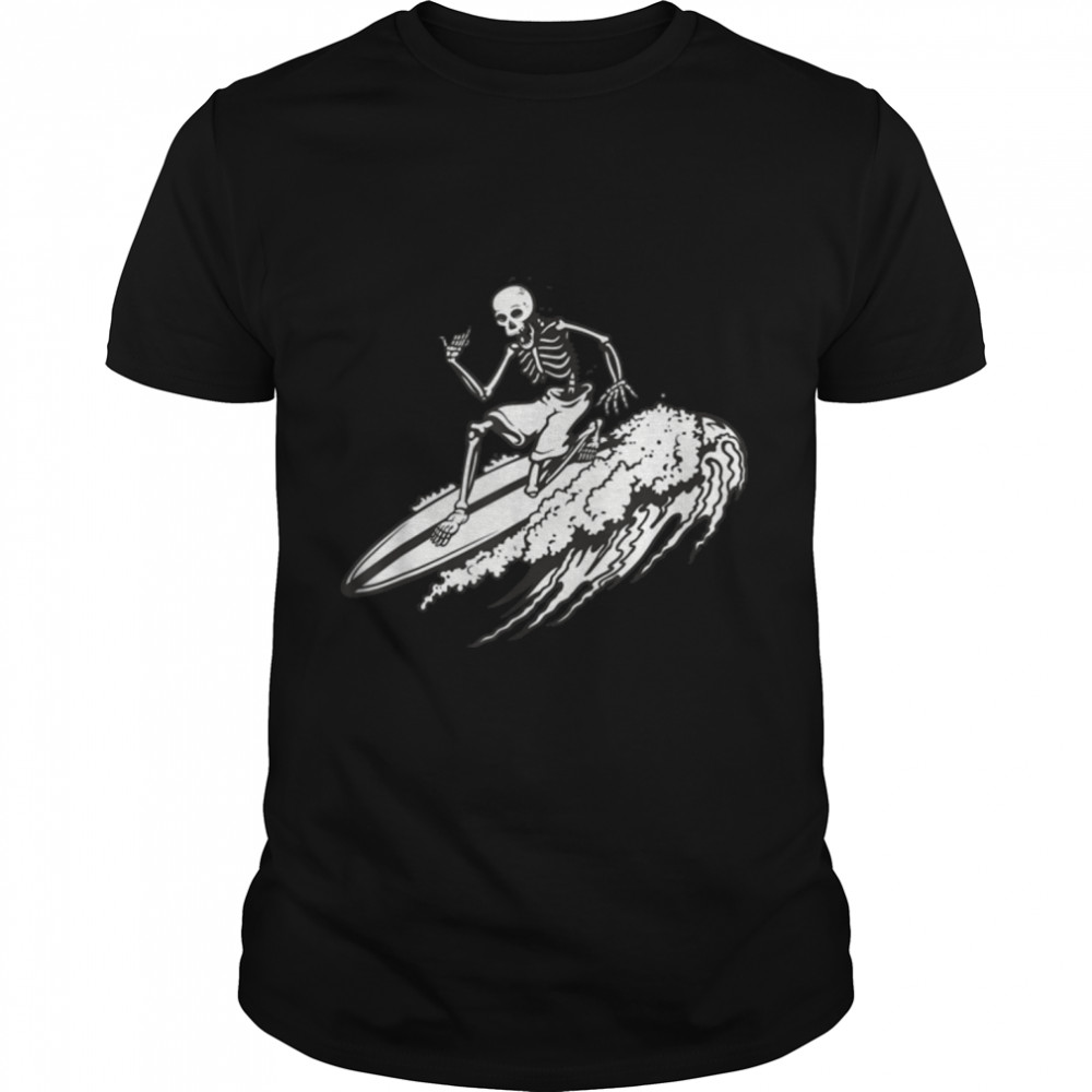 Skeleton Surf Surfing T-shirt B07NPNMVBM
