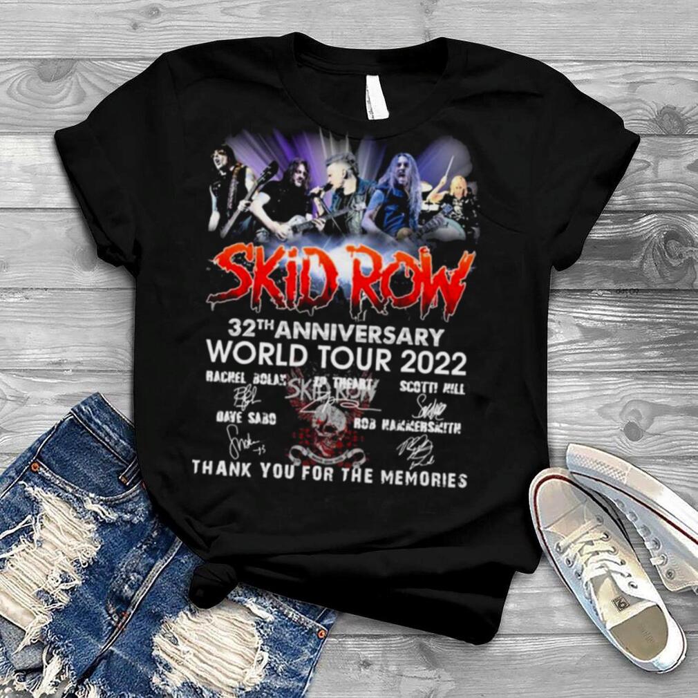 Skid Row 32nd Anniversary World Tour 2022 Signatures Thank You For The Memories Shirt