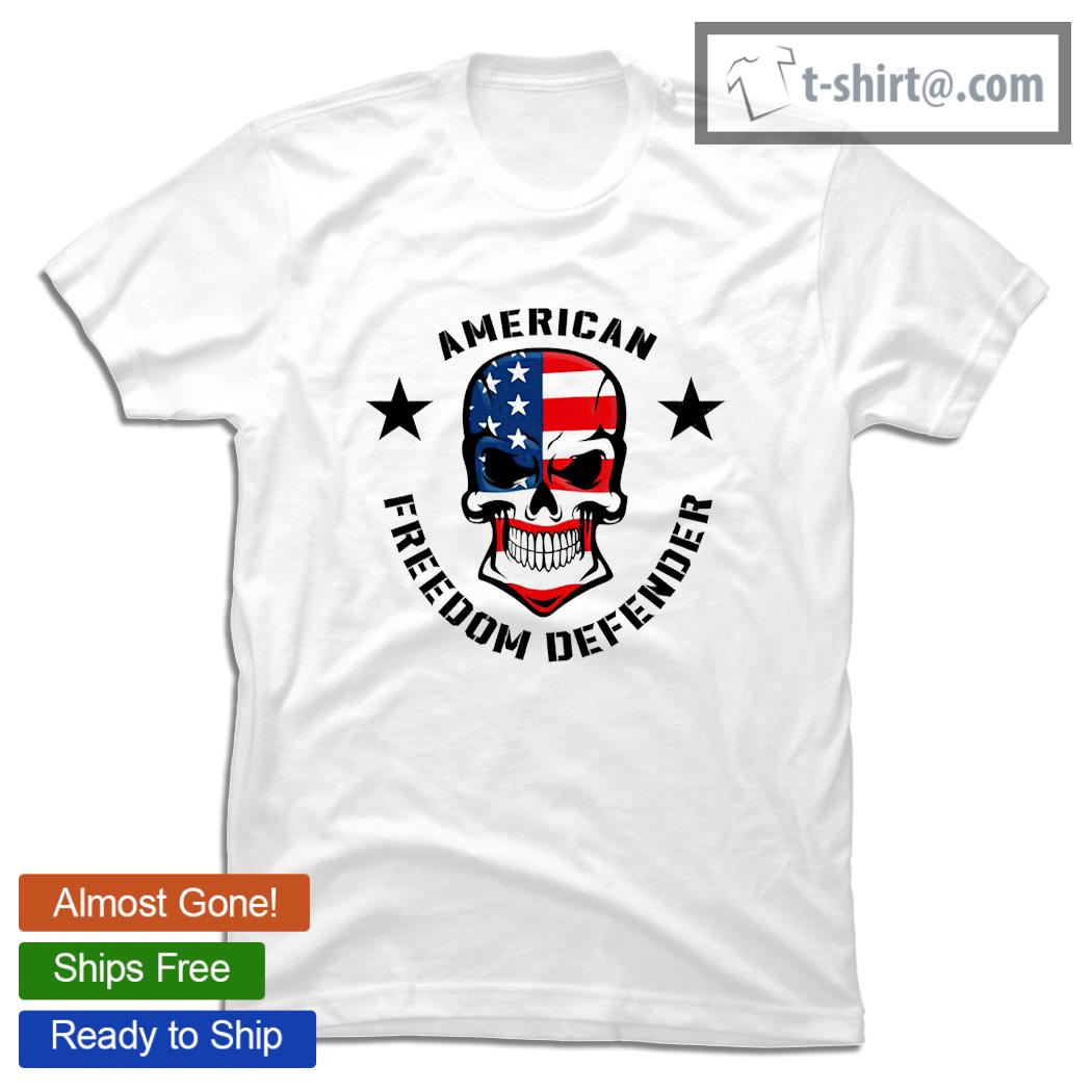 Skull American flag freedom defender shirt