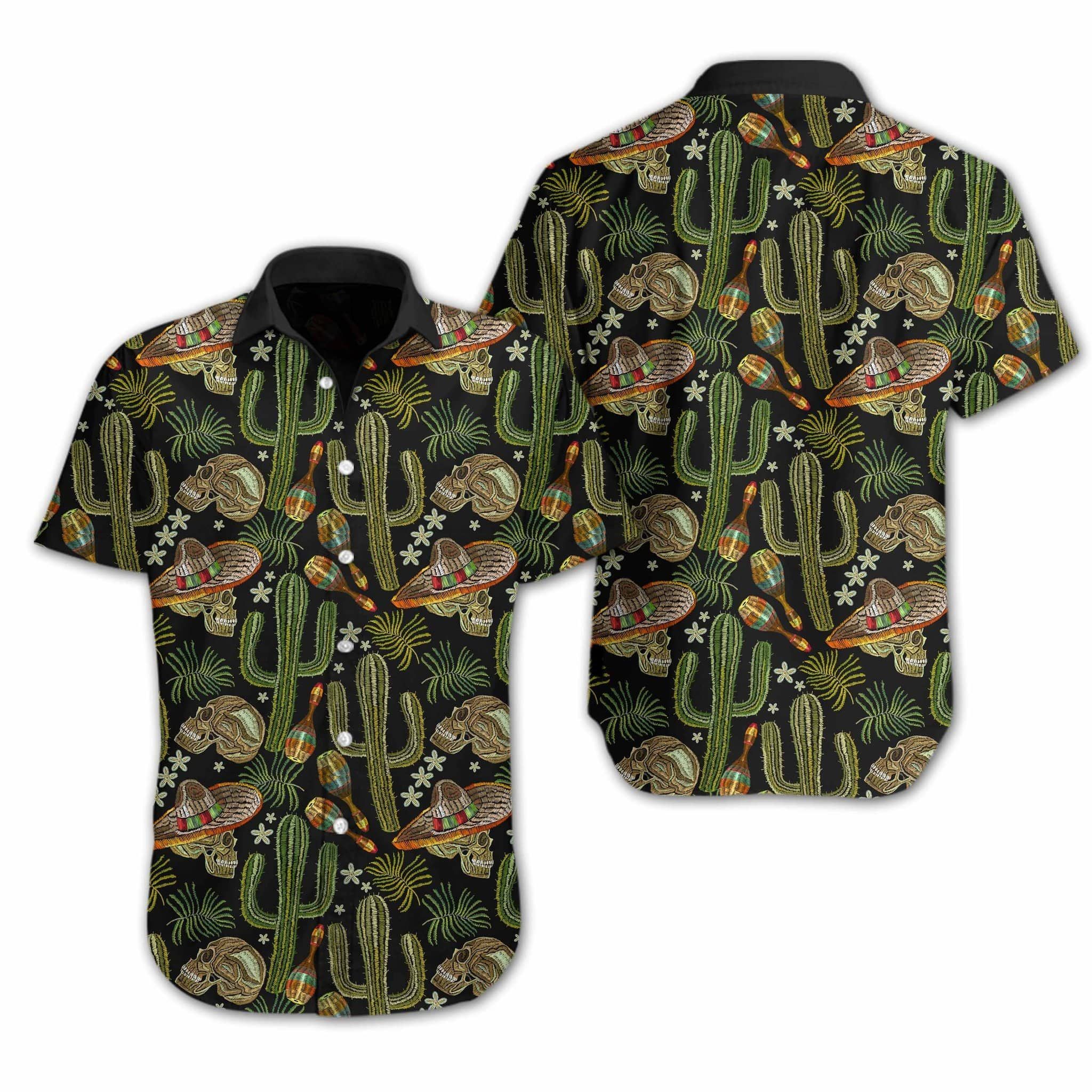 Skull Cactus Full Printing Hawaiian Shirts #hl