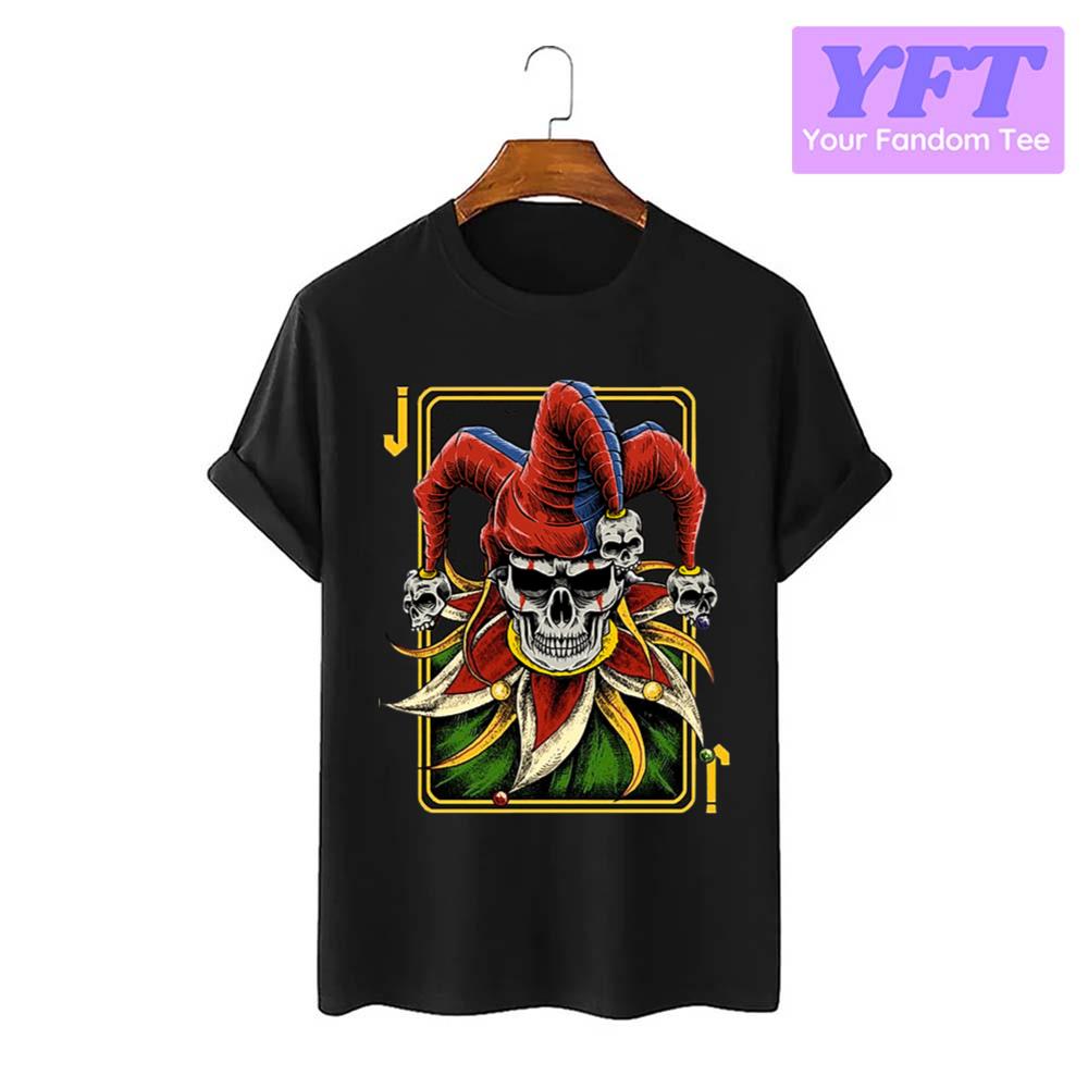 Skull Joker Card Design Unisex T-Shirt