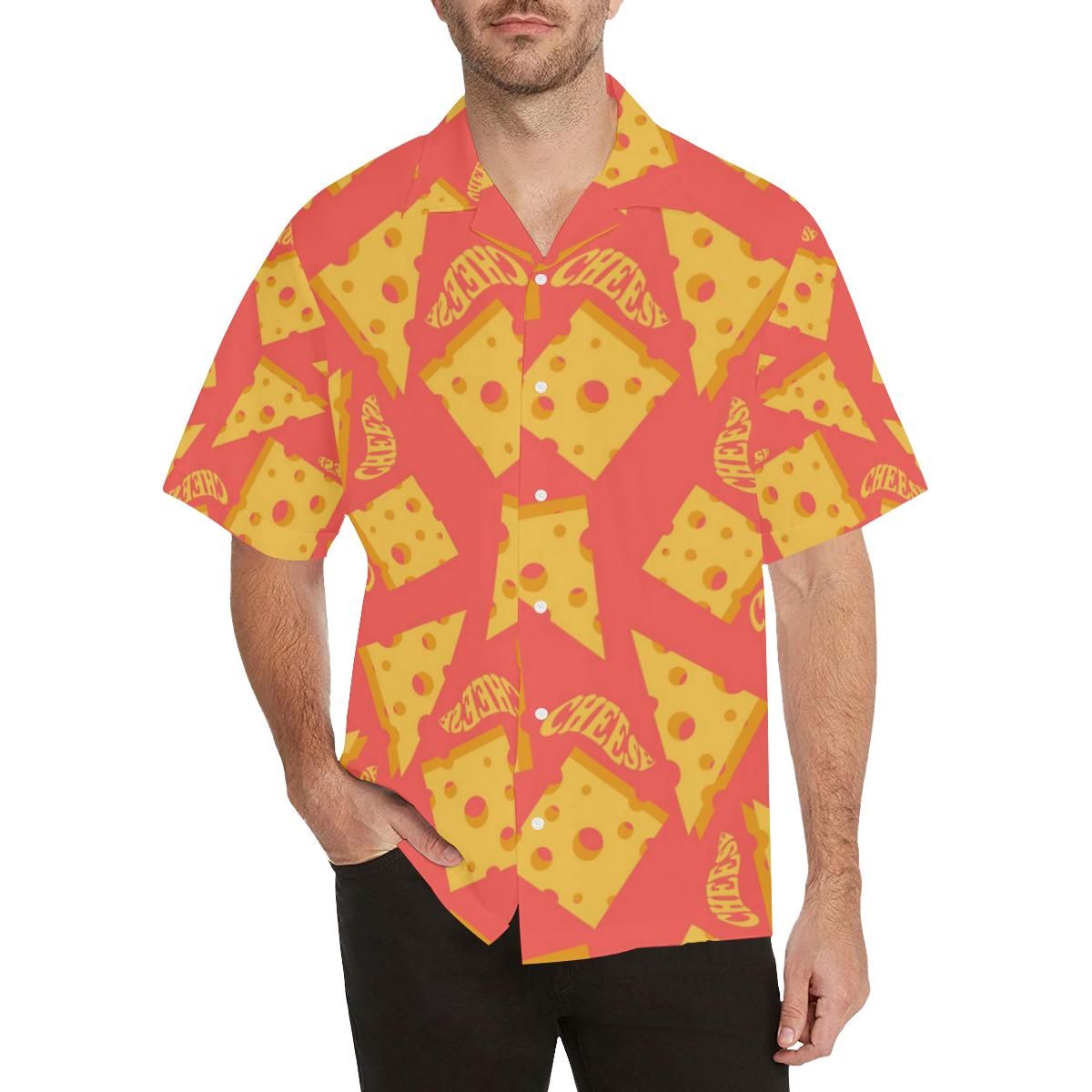 Sliced Cheese Pattern Men’s All Over Print Hawaiian Shirt