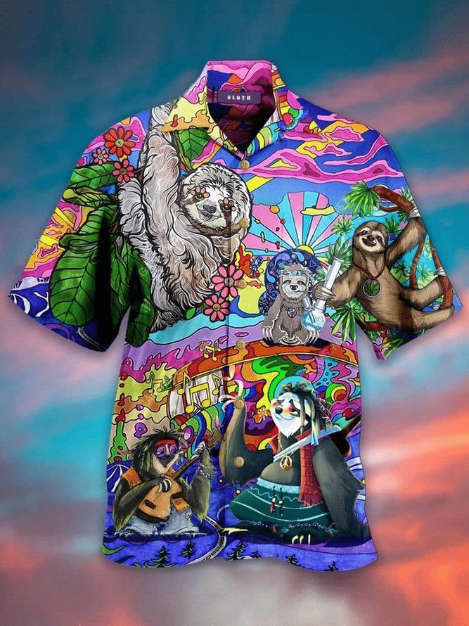 Sloth Hawaiian Shirt Unisex Adult