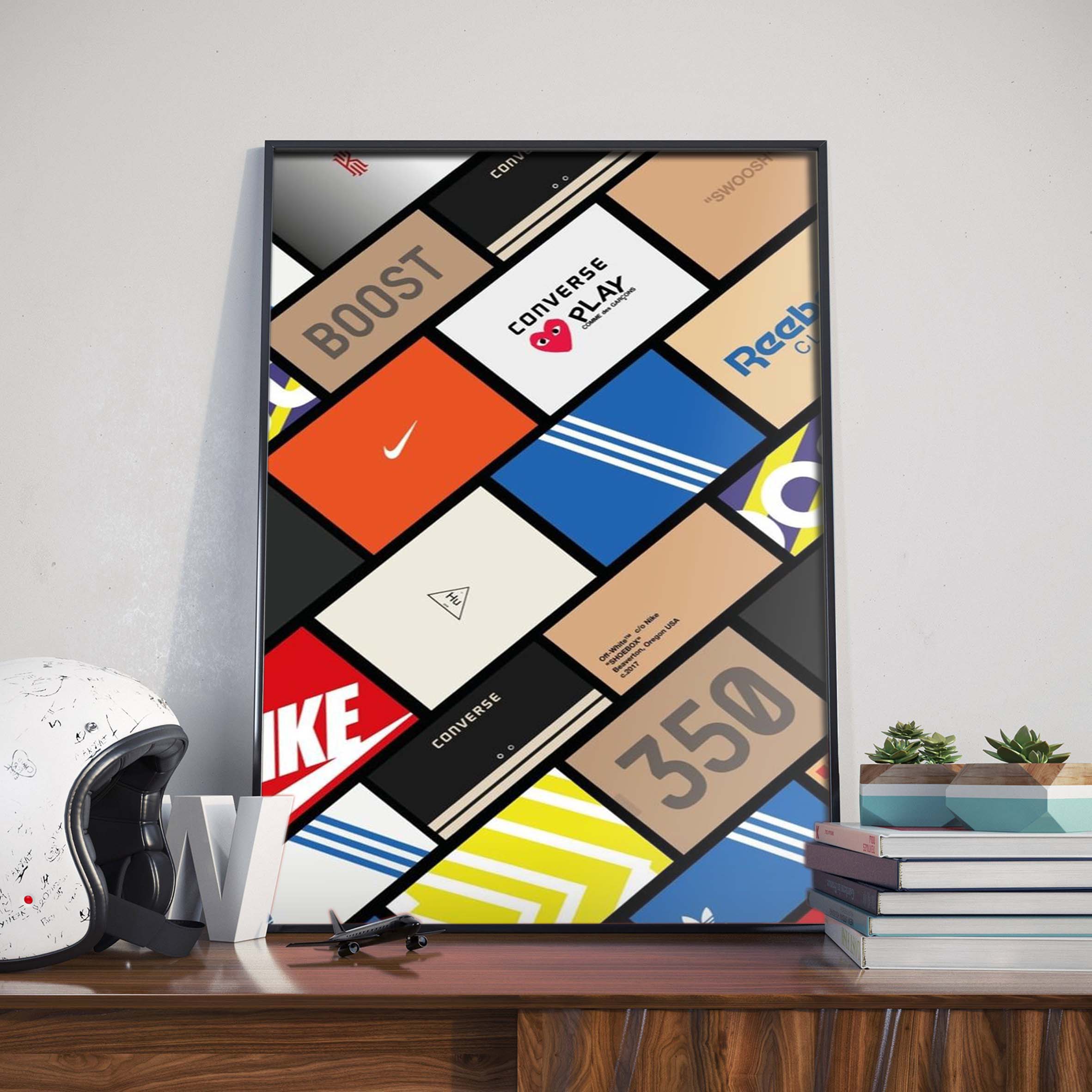 Sneaker Box Combination Brands Poster Canvas