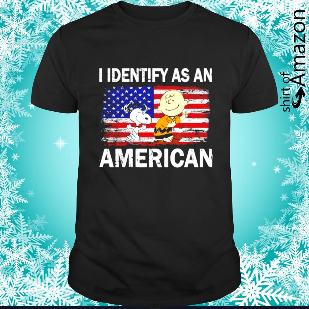 Snoopy and Charlie Brown I identify as an American flag shirt