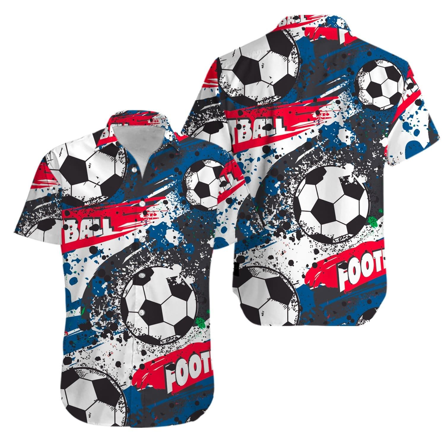 Soccer Football Hawaiian Aloha Shirts #V