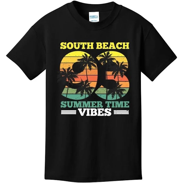 South Beach Summer Time Vibes Palm Tree Kids T Shirt